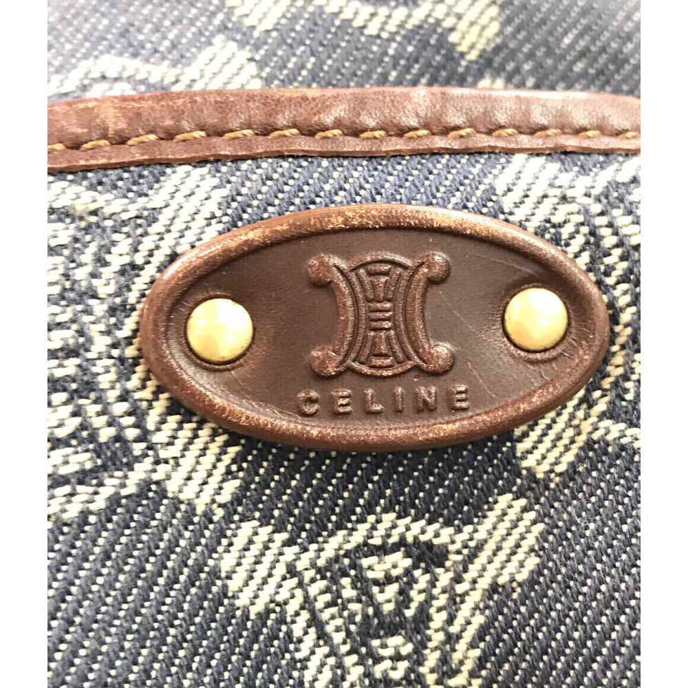 Celine leather Boogie brown trim Bag denim blue - Picture 4 of 6